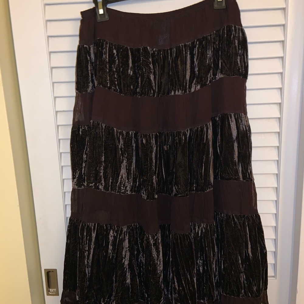 Brown velvet skirt